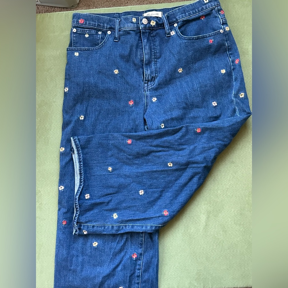 Madewell Cropped Floral Jeans